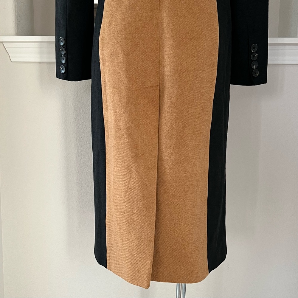 NEW Avec Les Filles ColorBlock Trench Coat, Black Red Camel Size S Retail ~ $500 - Picture 9 of 17